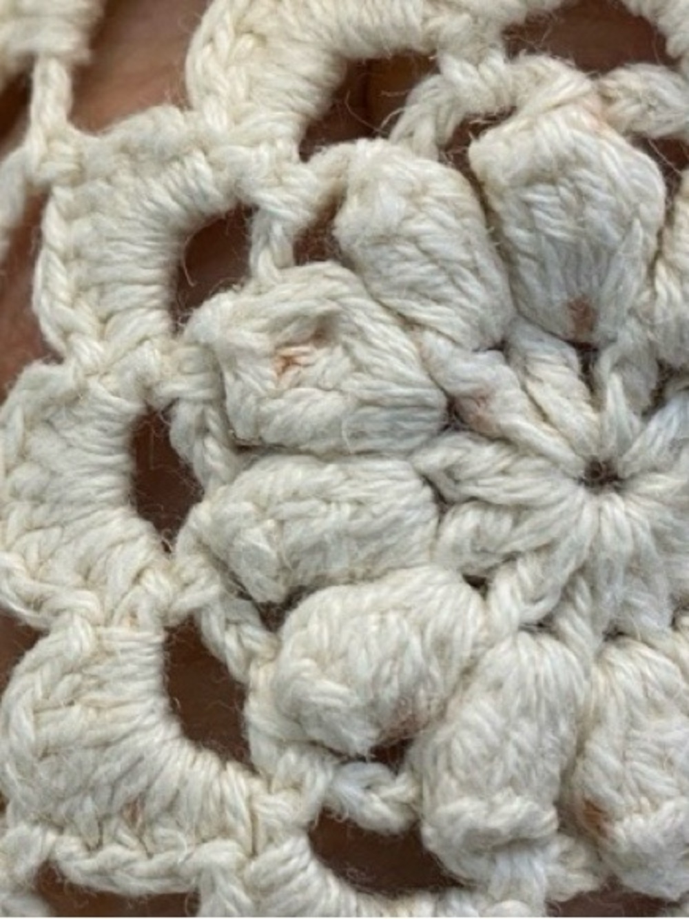 Crochet Floral Cardigan - Cream Lace Openwork Size S bohemian feminine vintage - Picture 8 of 9